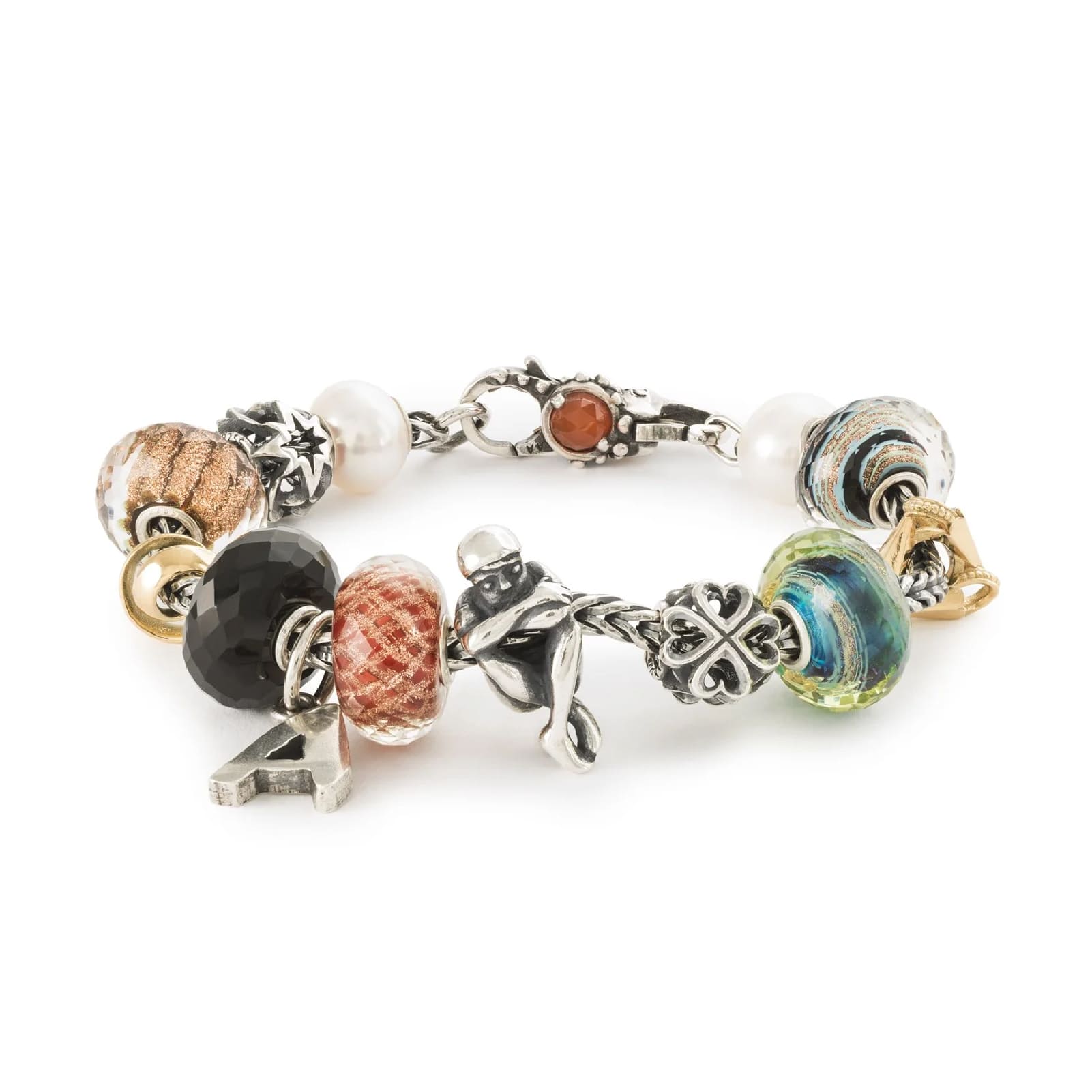 Beads donna Trollbeads in argento con tanti cuori piccoli MISURA UNICA