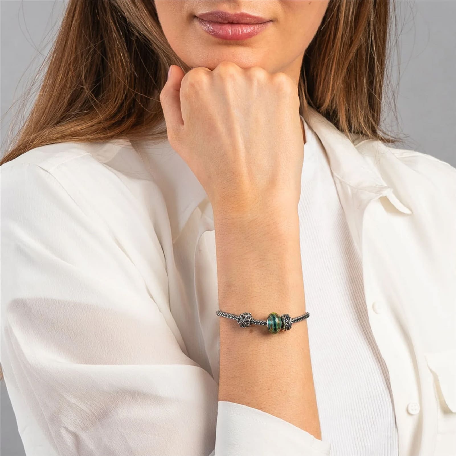 Beads donna Trollbeads in argento con tanti cuori piccoli MISURA UNICA