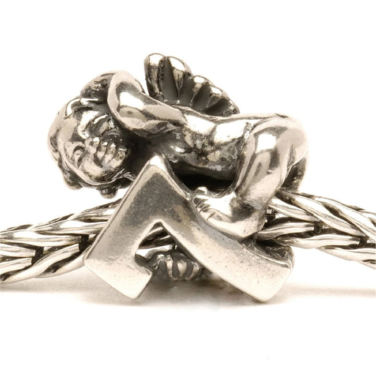 Beads donna Trollbeads argento con angelo e numero 7 MISURA UNICA