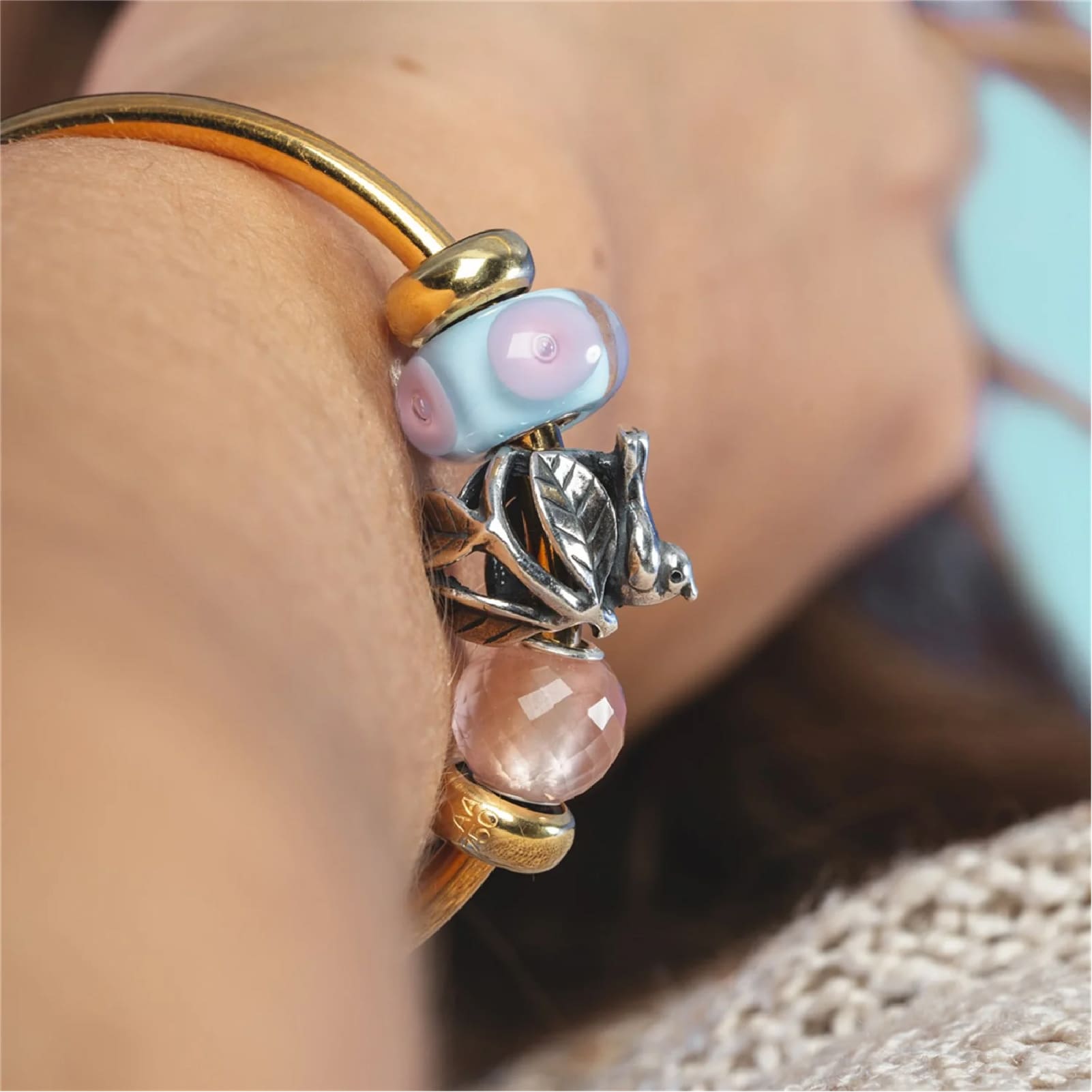 Beads da donna Trollbeads in argento con uccellino e nido MISURA UNICA