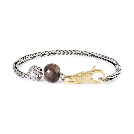 Bracciale Trollbeads Start Piuma di Fenice in argento e pvd oro 19 cm