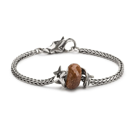Bracciale Trollbeads in argento con catena coda di volpe 14 cm
