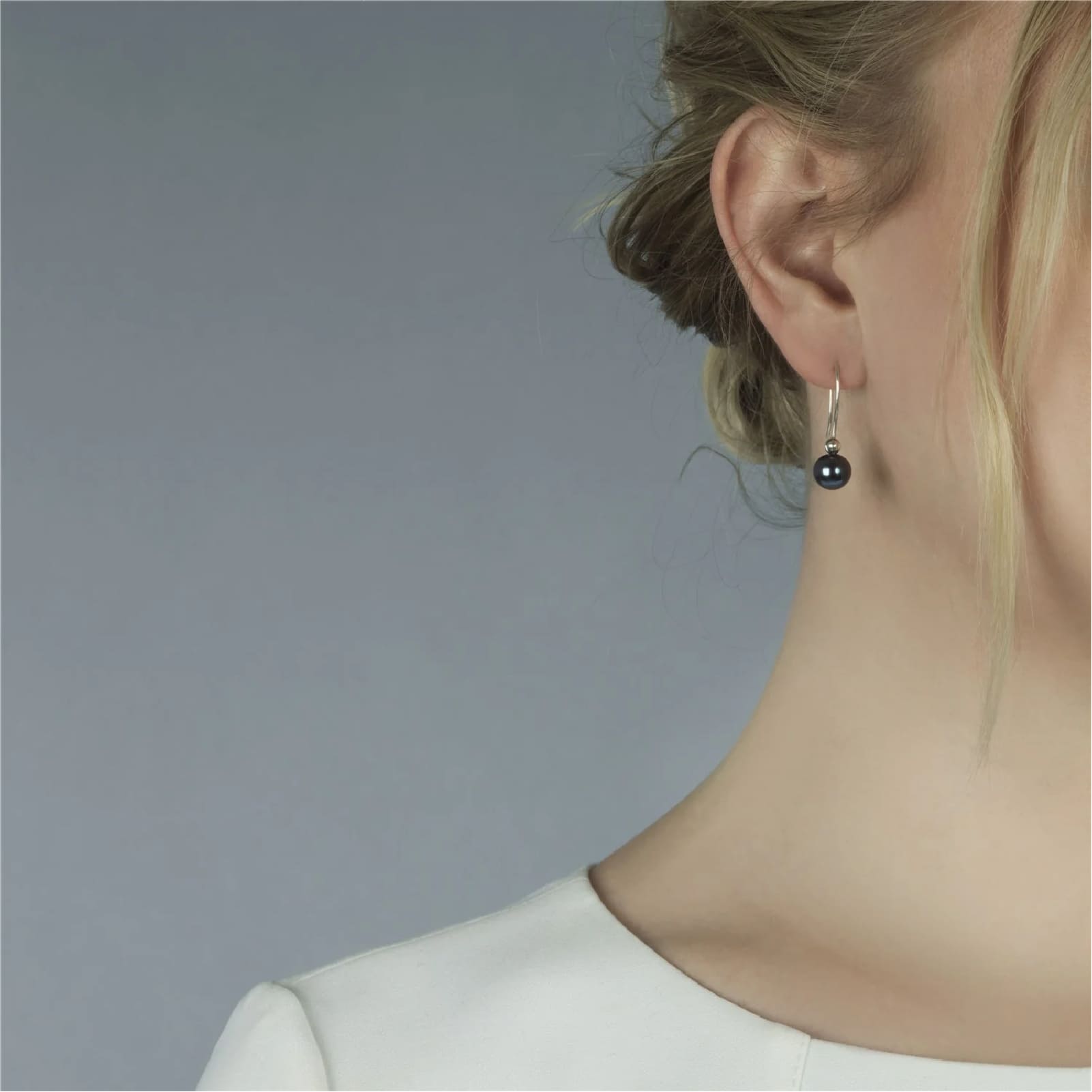 Beads per orecchini Trollbeads in argento con perle scure MISURA UNICA