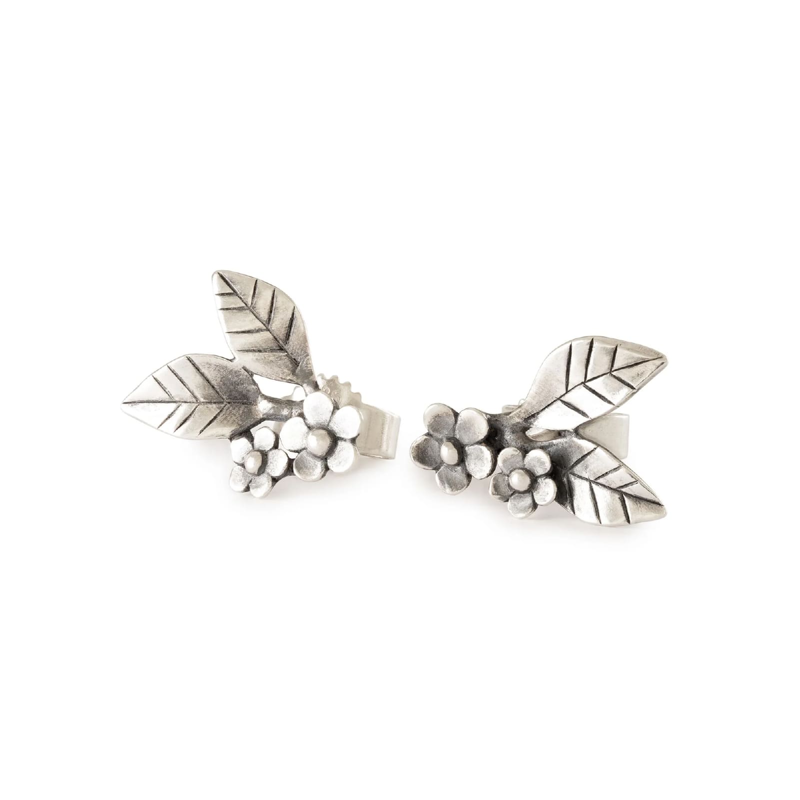 Orecchini a lobo Trollbeads in argento grazia dei fiori MISURA UNICA