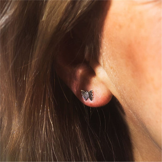 Orecchini a lobo Trollbeads argento con ali di farfalla piccoli MISURA UNICA