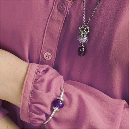 Collana 80 cm Trollbeads in argento con onice nero MISURA UNICA