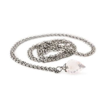Collana 80 cm Trollbeads in argento con quarzo rosa MISURA UNICA