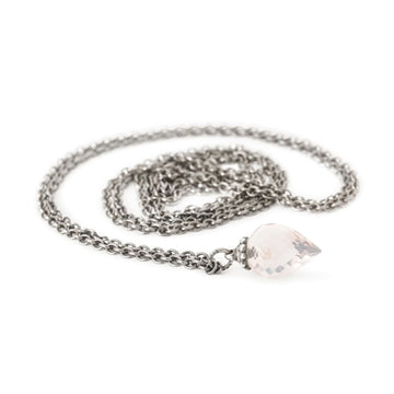 Collana 100 cm Trollbeads in argento con quarzo rosa MISURA UNICA