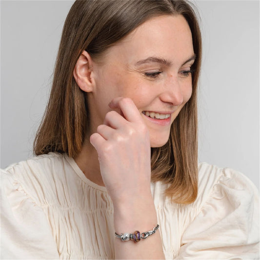 Chiusura moschettone Trollbeads con intrecci in argento MISURA UNICA
