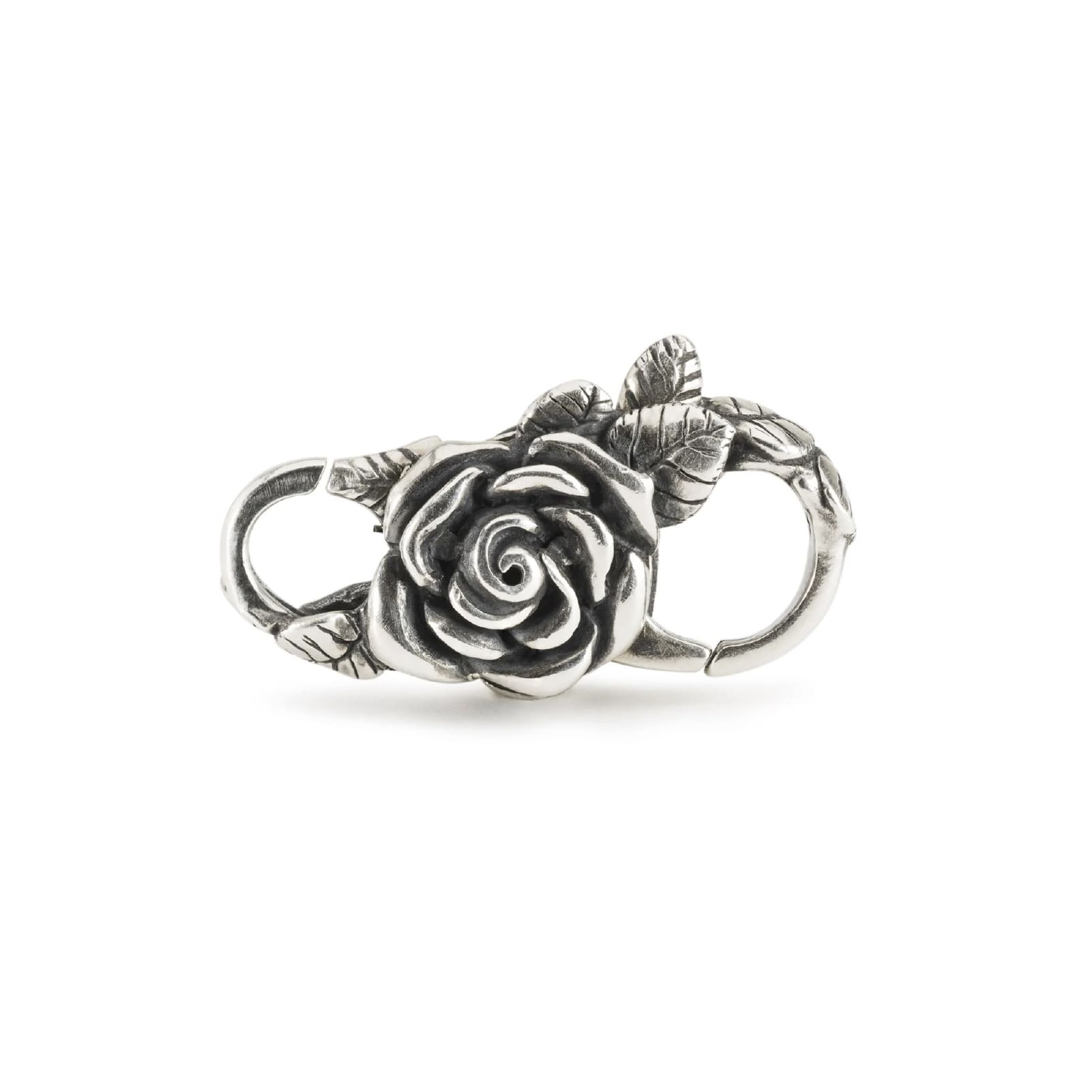 Chiusura moschettone Trollbeads con rosa in argento MISURA UNICA
