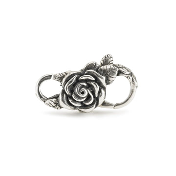 Chiusura moschettone Trollbeads con rosa in argento MISURA UNICA