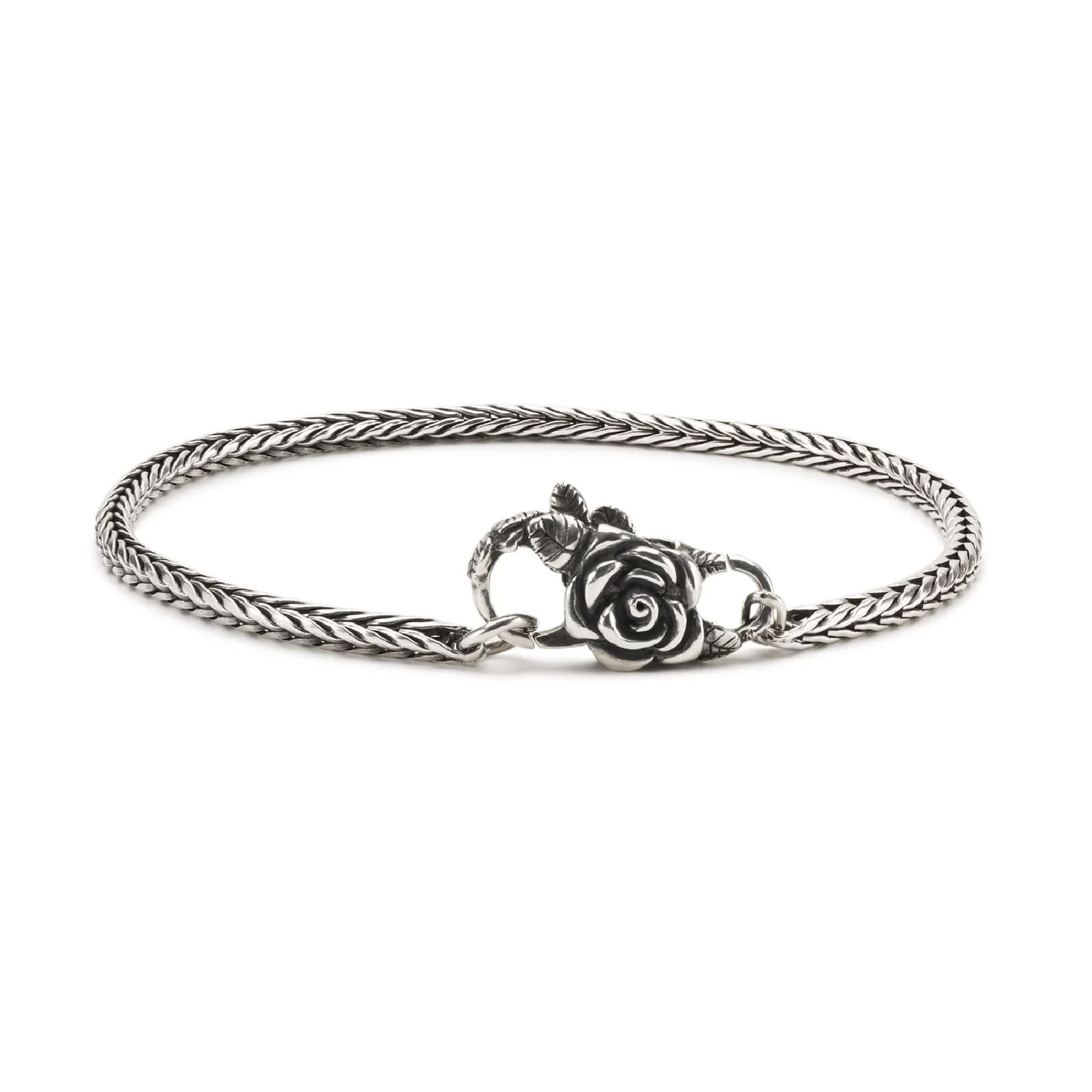 Chiusura moschettone Trollbeads con rosa in argento MISURA UNICA