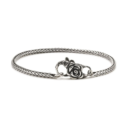 Chiusura moschettone Trollbeads con rosa in argento MISURA UNICA