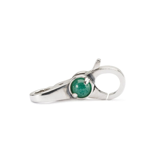 Chiusura moschettone Trollbeads con avventurina verde MISURA UNICA