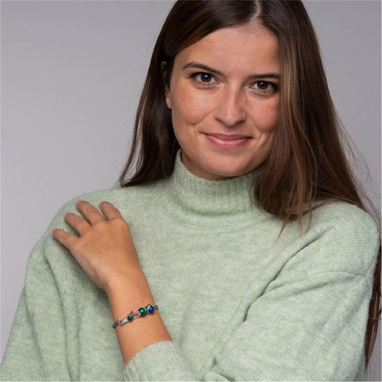 Chiusura moschettone Trollbeads con avventurina verde MISURA UNICA