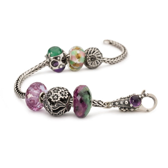 Chiusura moschettone Trollbeads con ametista viola MISURA UNICA