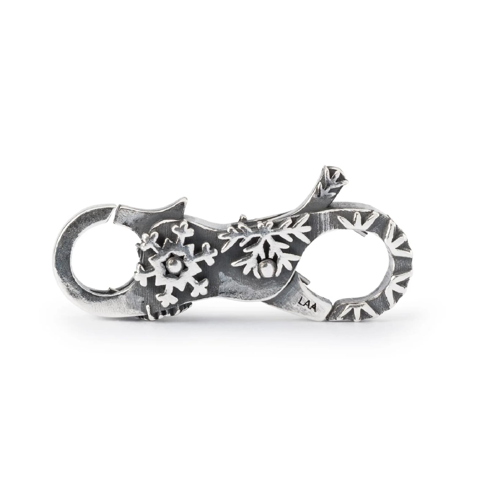 Chiusura moschettone Trollbeads con fiocchi di neve MISURA UNICA