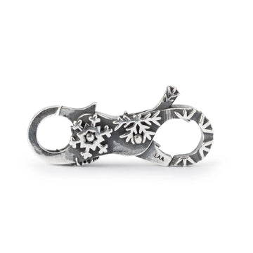 Chiusura moschettone Trollbeads con fiocchi di neve MISURA UNICA