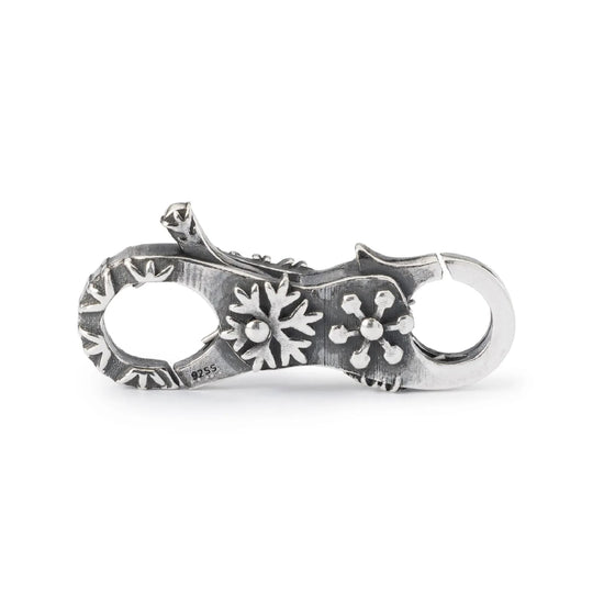 Chiusura moschettone Trollbeads con fiocchi di neve MISURA UNICA