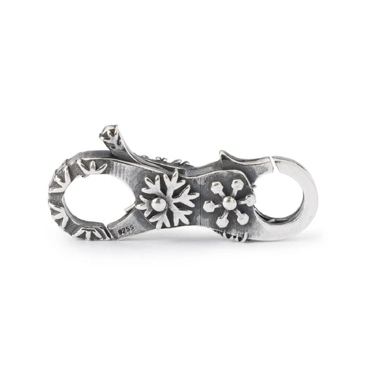 Chiusura moschettone Trollbeads con fiocchi di neve MISURA UNICA