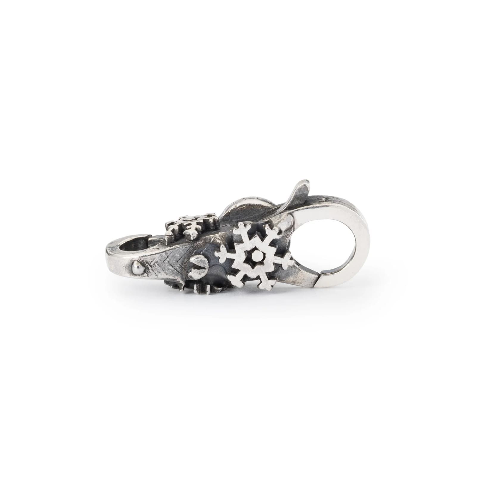 Chiusura moschettone Trollbeads con perla delle nevi MISURA UNICA