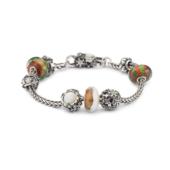 Chiusura moschettone Trollbeads con perla delle nevi MISURA UNICA