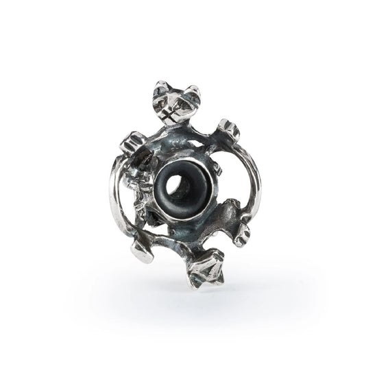 Stop Trollbeads in argento con gatti e gommino interno MISURA UNICA