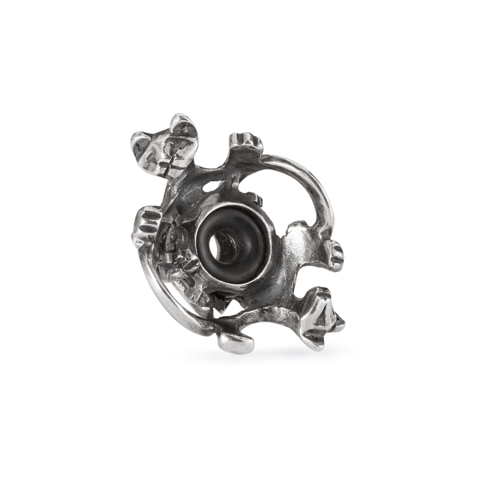 Stop Trollbeads in argento con gatti e gommino interno MISURA UNICA