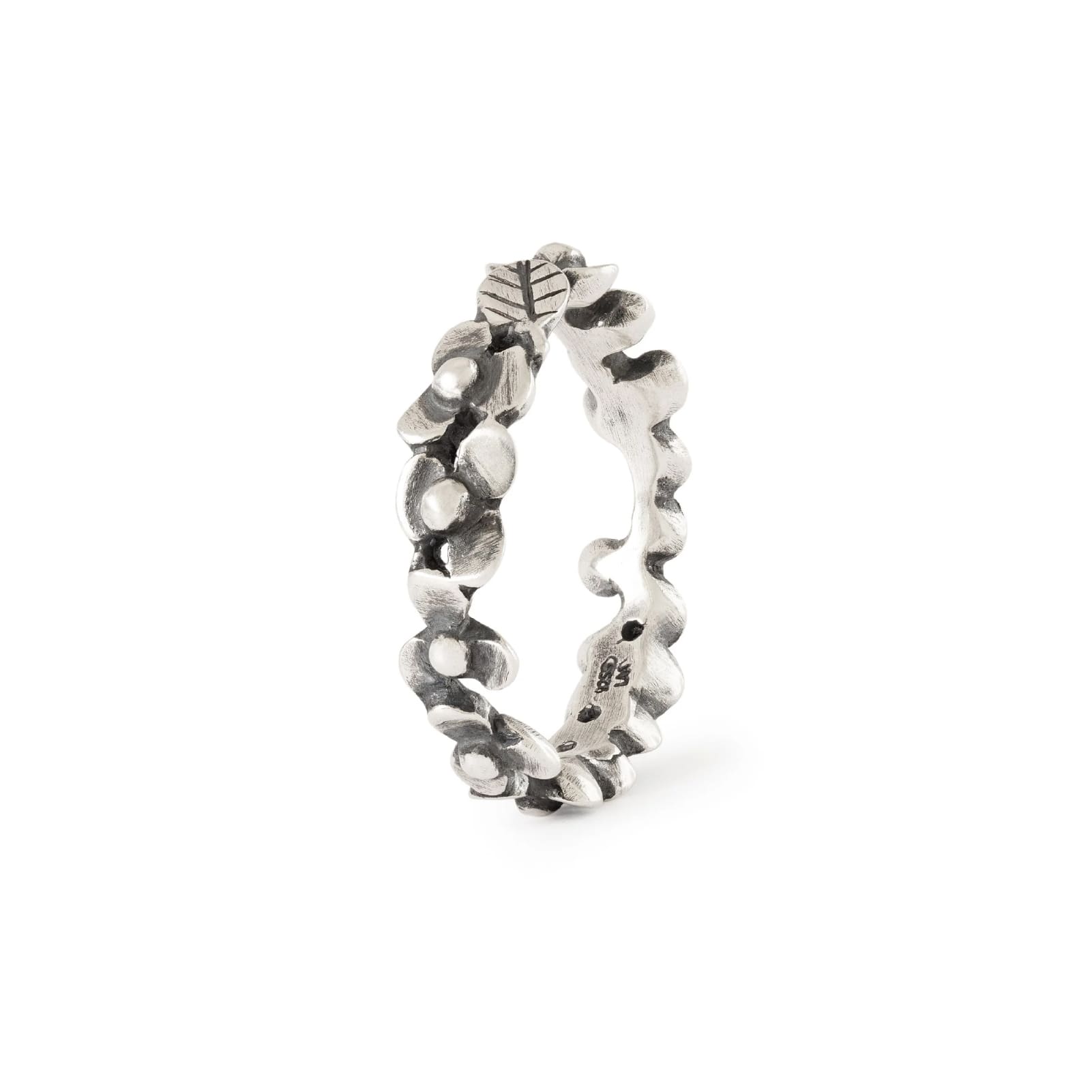 Anello Trollbeads in argento con fantasia di fiori selvatici 11