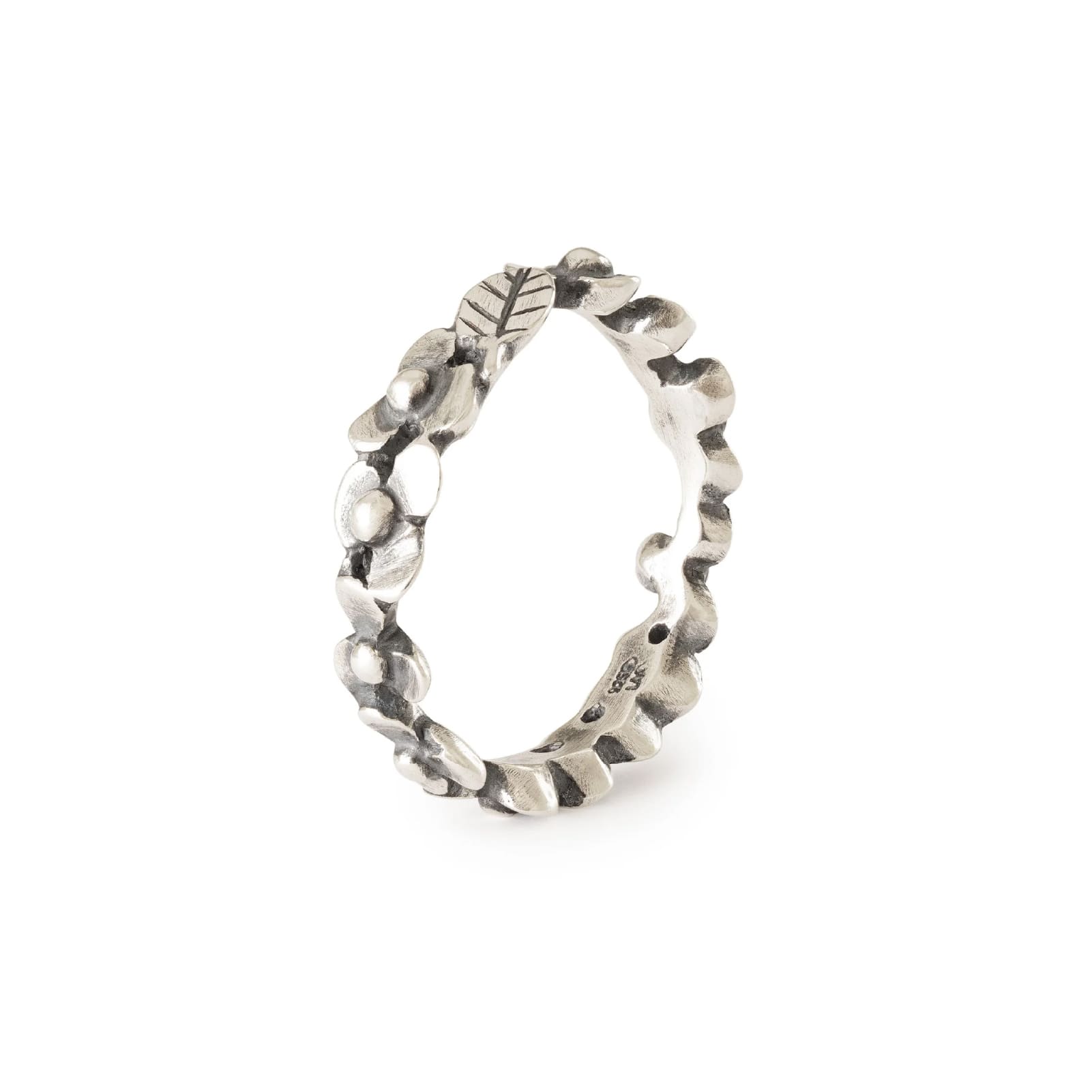 Anello Trollbeads in argento con fantasia di fiori selvatici 11