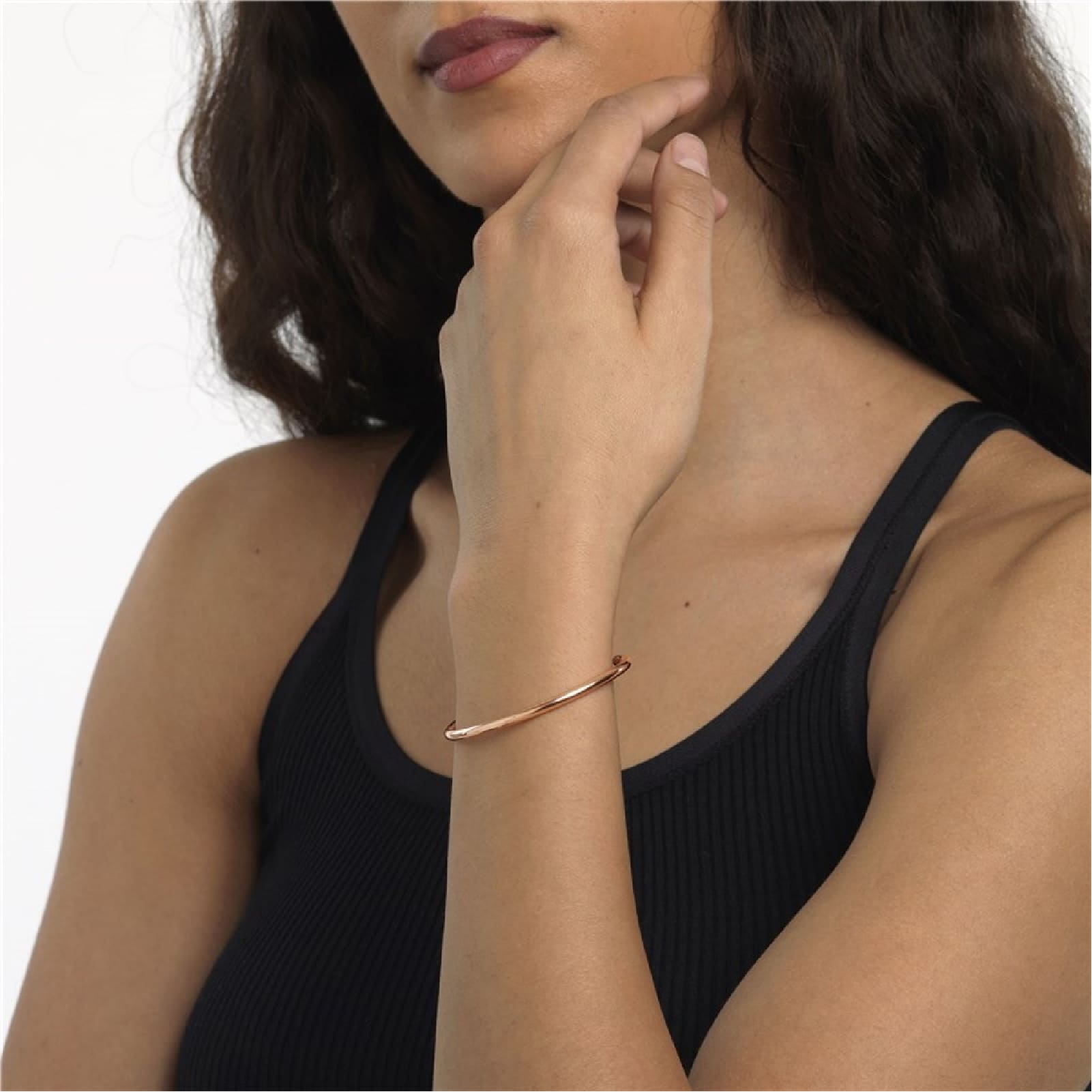 Bracciale bangle Trollbeads in rame di colore oro rosa M