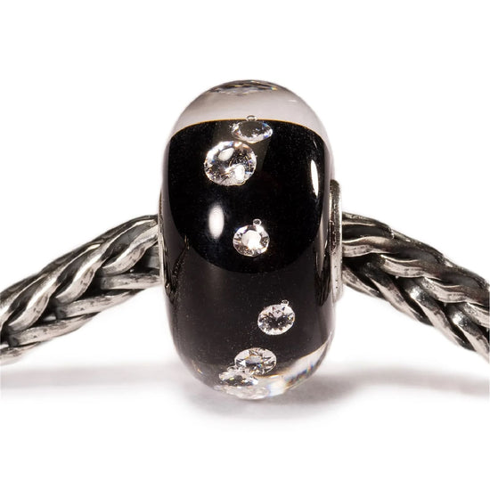 Beads colore nero Trollbeads in argento con 13 zirconi MISURA UNICA