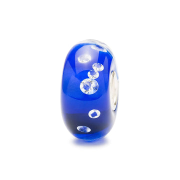 Beads colore blu Trollbeads in argento con 13 zirconi MISURA UNICA