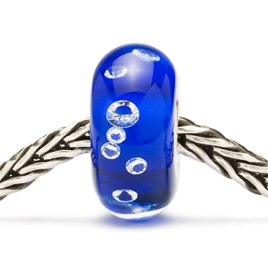 Beads colore blu Trollbeads in argento con 13 zirconi MISURA UNICA