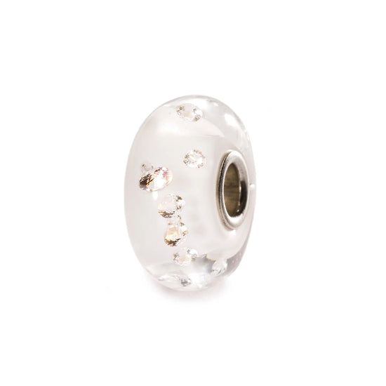 Beads colore bianco Trollbeads in argento con 13 zirconi MISURA UNICA