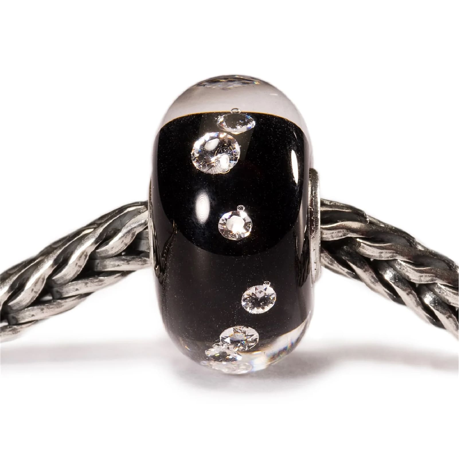 Beads colore scuro Trollbeads in argento con 13 zirconi MISURA UNICA