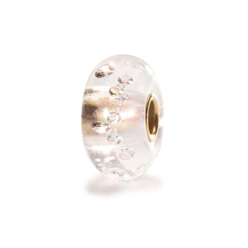 Beads colore bianco Trollbeads in oro 18kt con 13 zirconi MISURA UNICA