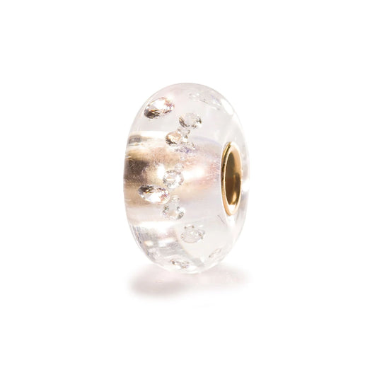 Beads colore bianco Trollbeads in oro 18kt con 13 zirconi MISURA UNICA
