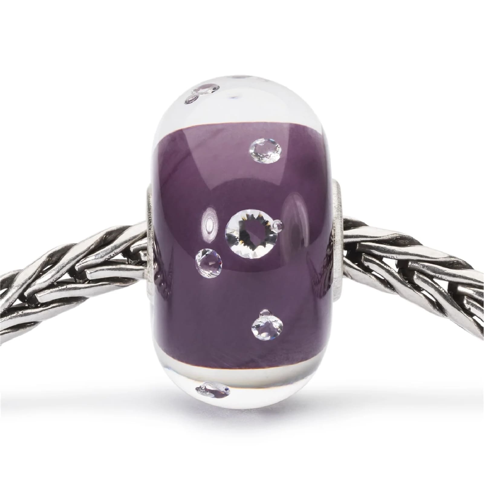Beads colore viola Trollbeads in argento con 13 zirconi MISURA UNICA