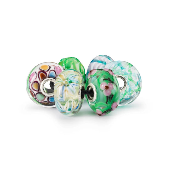 Set Trollbeads di 6 Beads in vetro colorato delle fiabe MISURA UNICA
