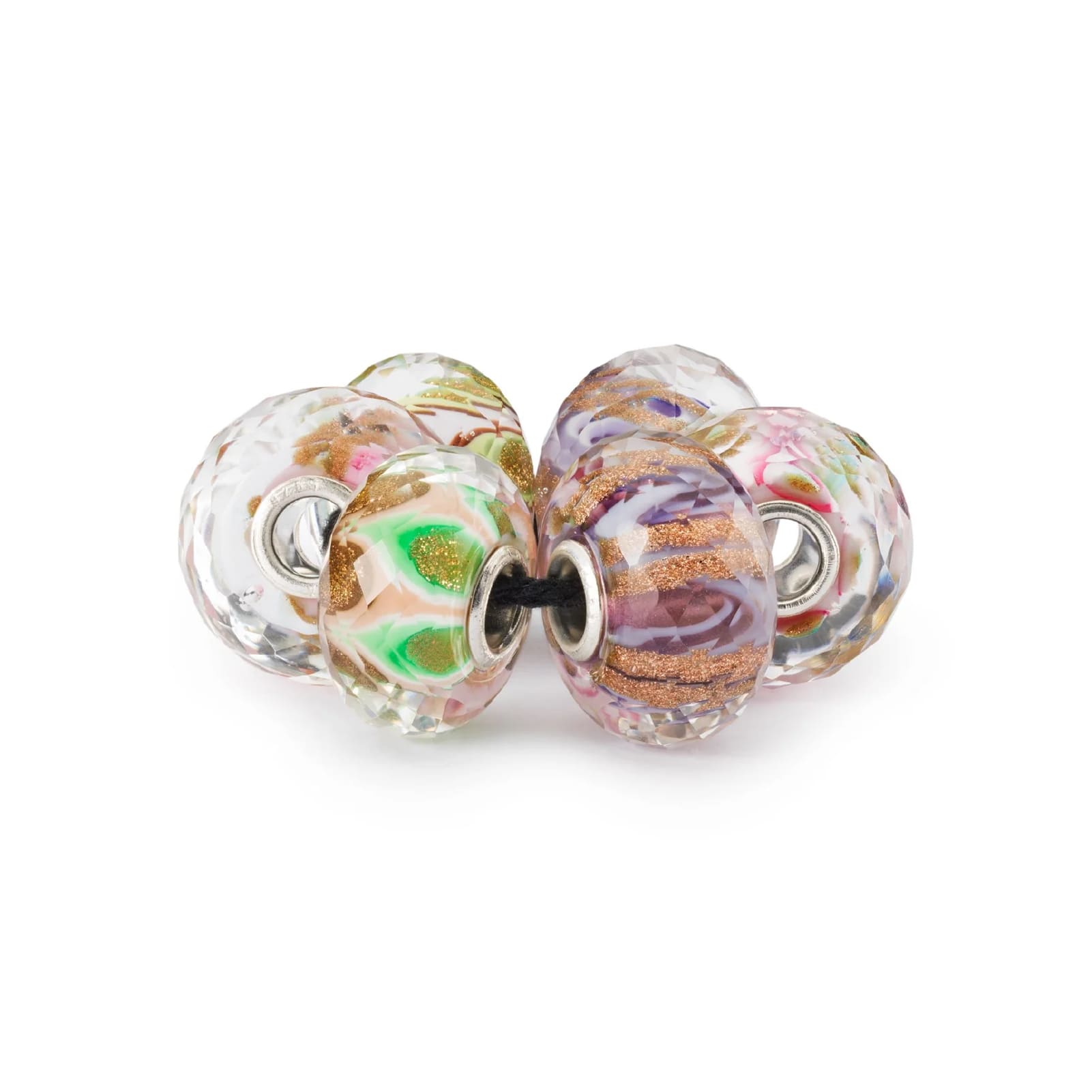 Set Trollbeads di 6 Beads in vetro colorato delle sinfonie MISURA UNICA