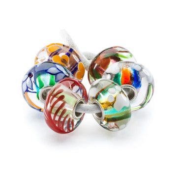 Set Trollbeads di 6 Beads in vetro colorato forti insieme MISURA UNICA