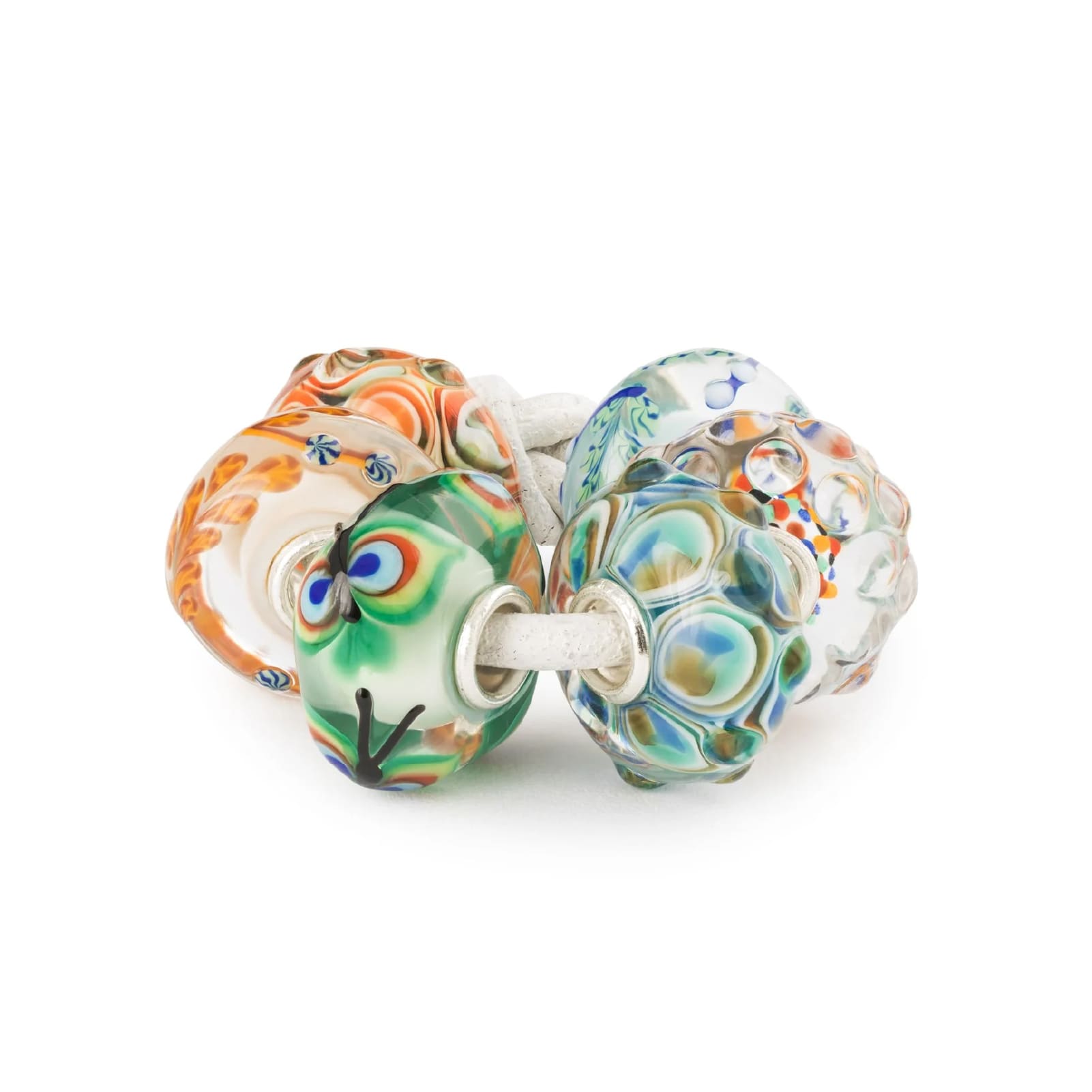 Set Trollbeads di 6 Beads in vetro colorato dell' armonia MISURA UNICA