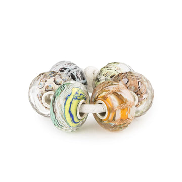 Set Trollbeads di 6 Beads in vetro colorato dell' attenzione MISURA UNICA