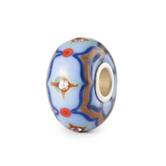 Beads da donna Trollbeads in argento porcellana azzurra MISURA UNICA
