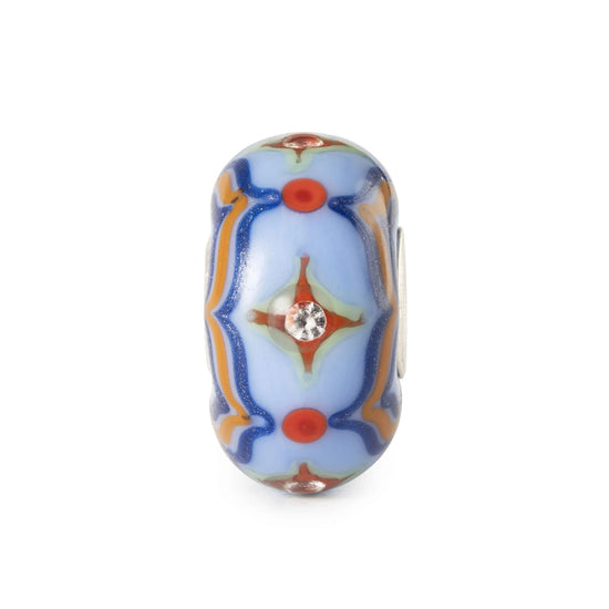 Beads da donna Trollbeads in argento porcellana azzurra MISURA UNICA