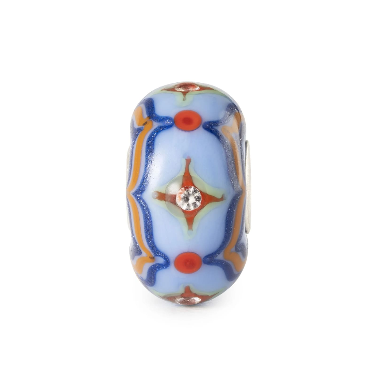 Beads da donna Trollbeads in argento porcellana azzurra MISURA UNICA