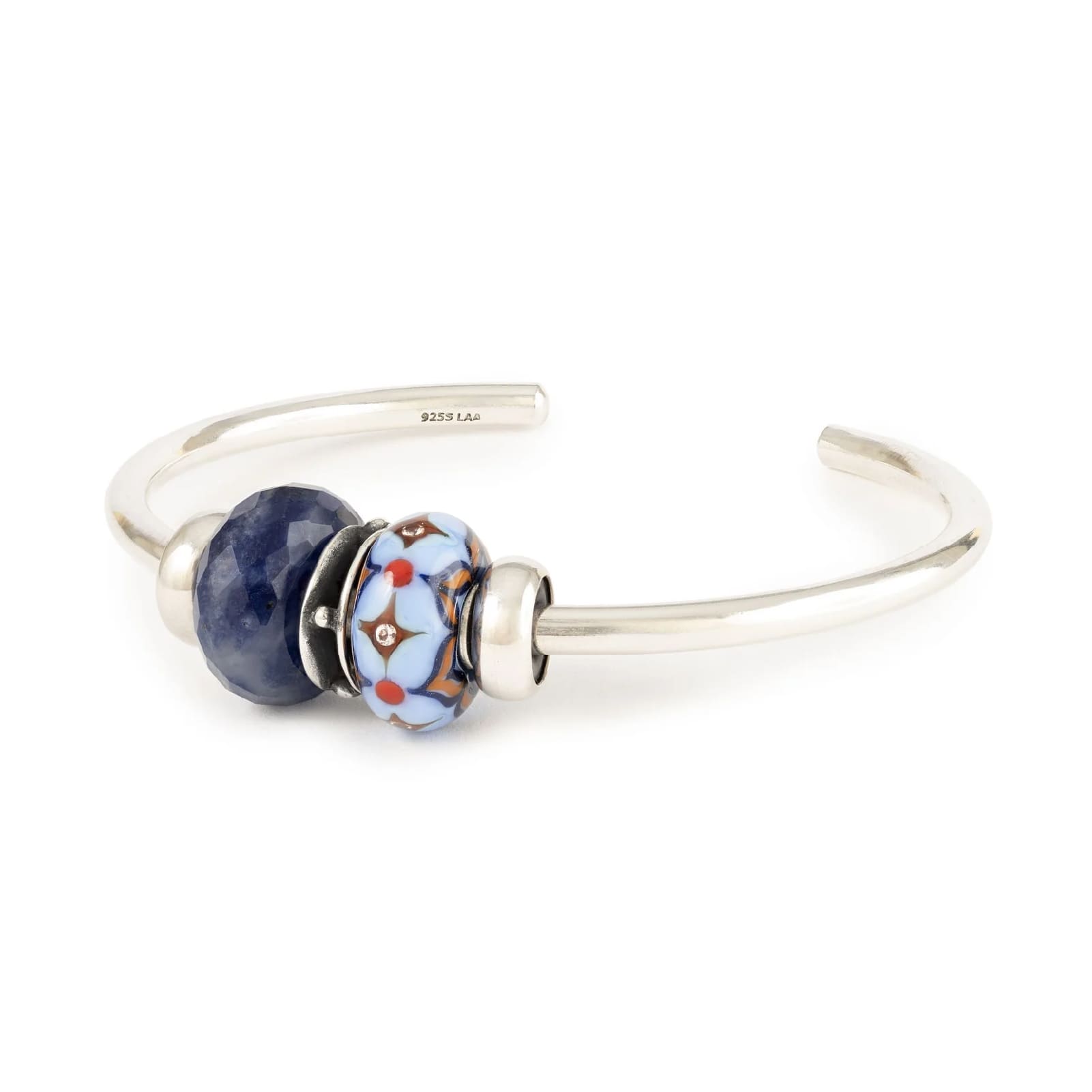 Beads da donna Trollbeads in argento porcellana azzurra MISURA UNICA