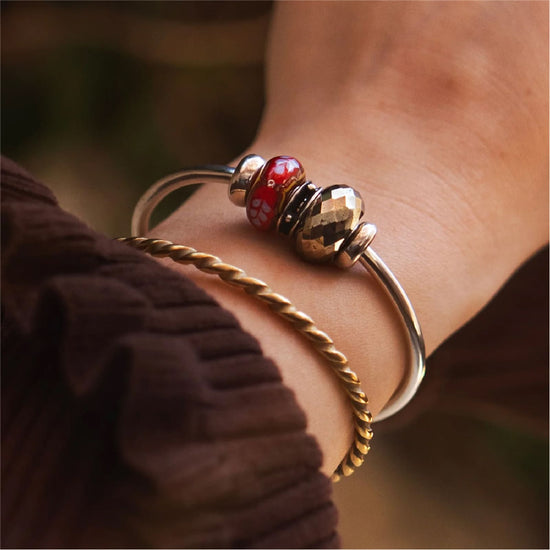 Beads da donna Trollbeads in argento luce di seta rubino MISURA UNICA