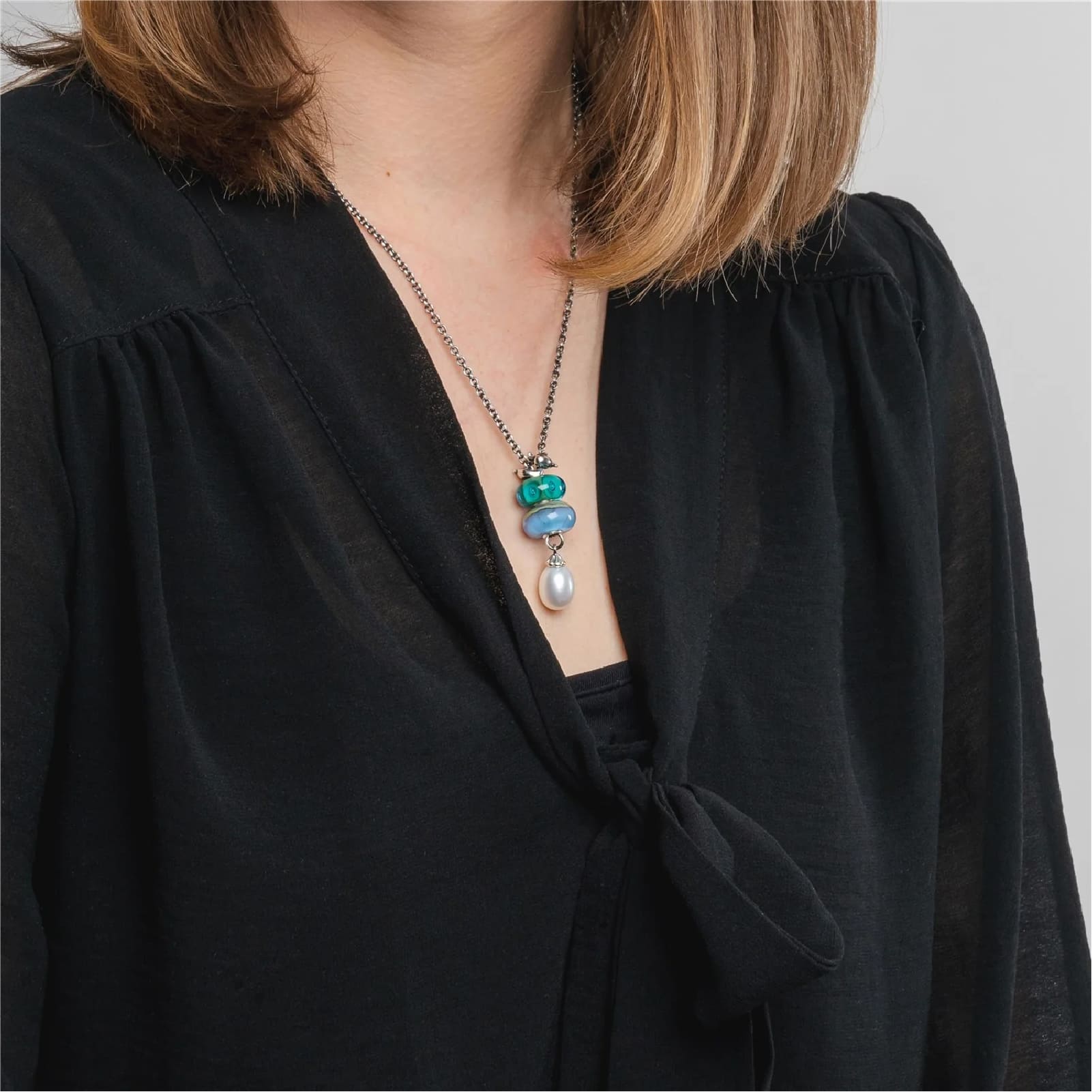 Beads donna Trollbeads in argento con vetro colorato oasi MISURA UNICA